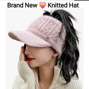 Fashionable Knitted Lost Pink Empty Top Hat, Simulated Rabbit Hair
